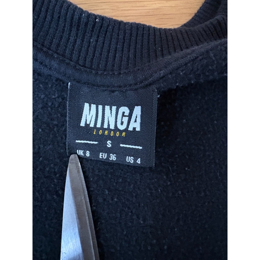 Minga London "Fragile" Black Cherub Pullover Sweatshirt Sz S UK 8 Graphic - Picture 6 of 7